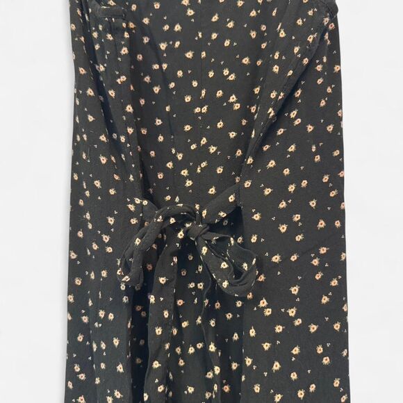 Black Floral Brandi Melville Midi Slip Dress Whimsygoth Indie - Picture 3 of 5